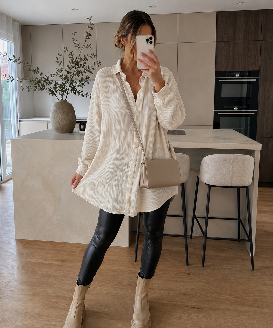Oversize Musselin Bluse Milano Lang