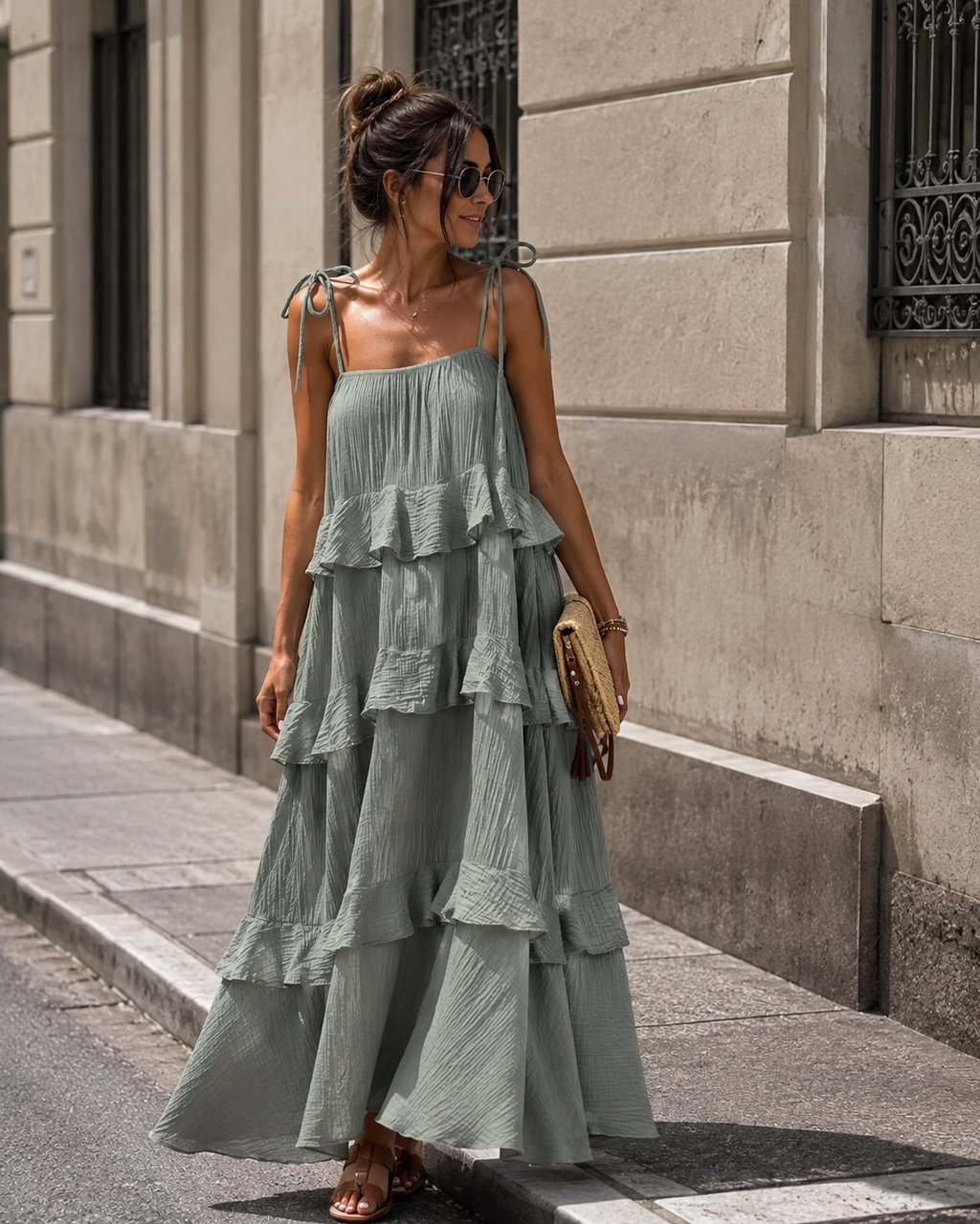 Musselin Maxikleid